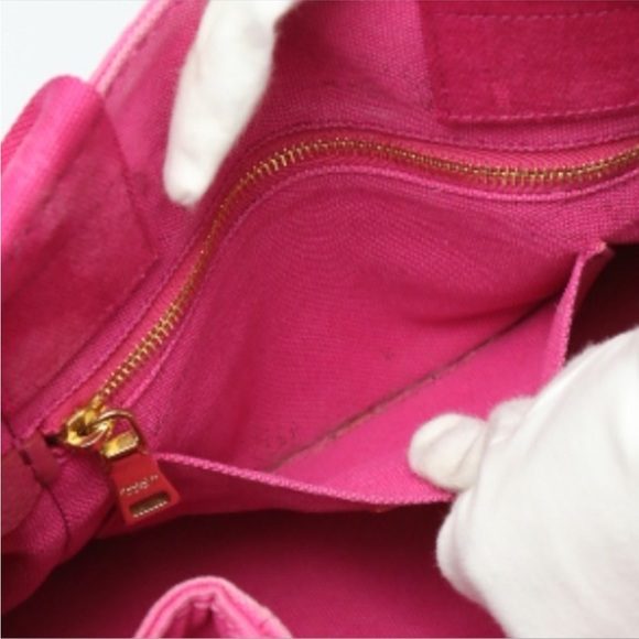 Prada Pink Canvas Canapa Tote Bag - Picture 14 of 16
